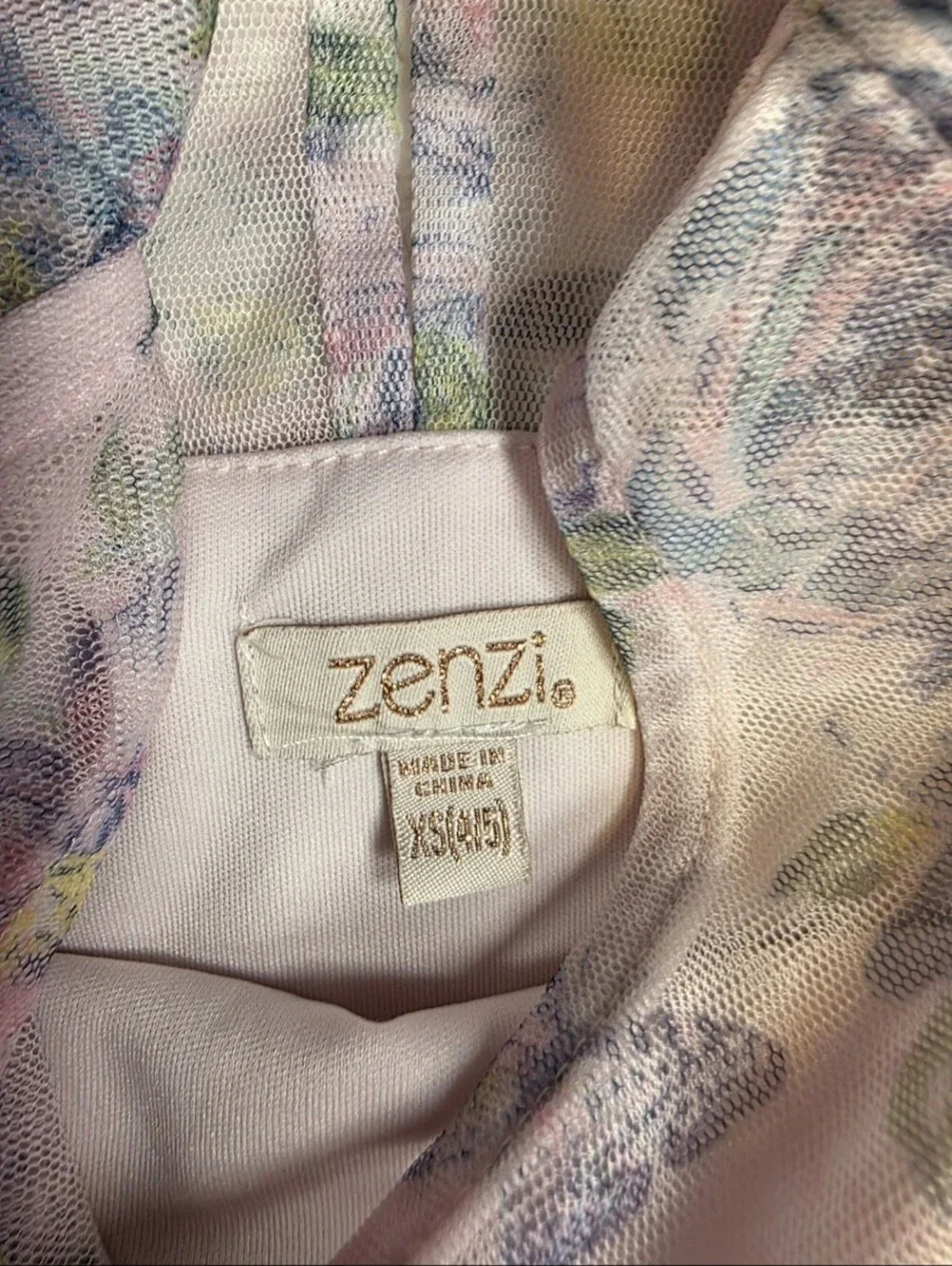 Zenzi Girls Pink Floral Tulle Party Dress XS 4/5